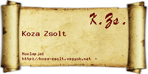 Koza Zsolt névjegykártya